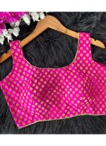 Banarasi Silk Pink  Party Wear Fusing Pasting Readymade Blouse